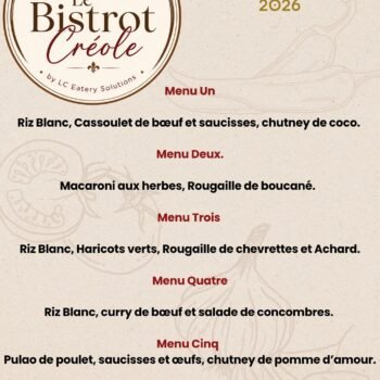 The Meal Prep Package Monday 30 August LE BISTROT CRÉOLE