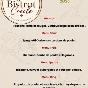 The Meal Prep Package 11 October LE BISTROT CRÉOLE